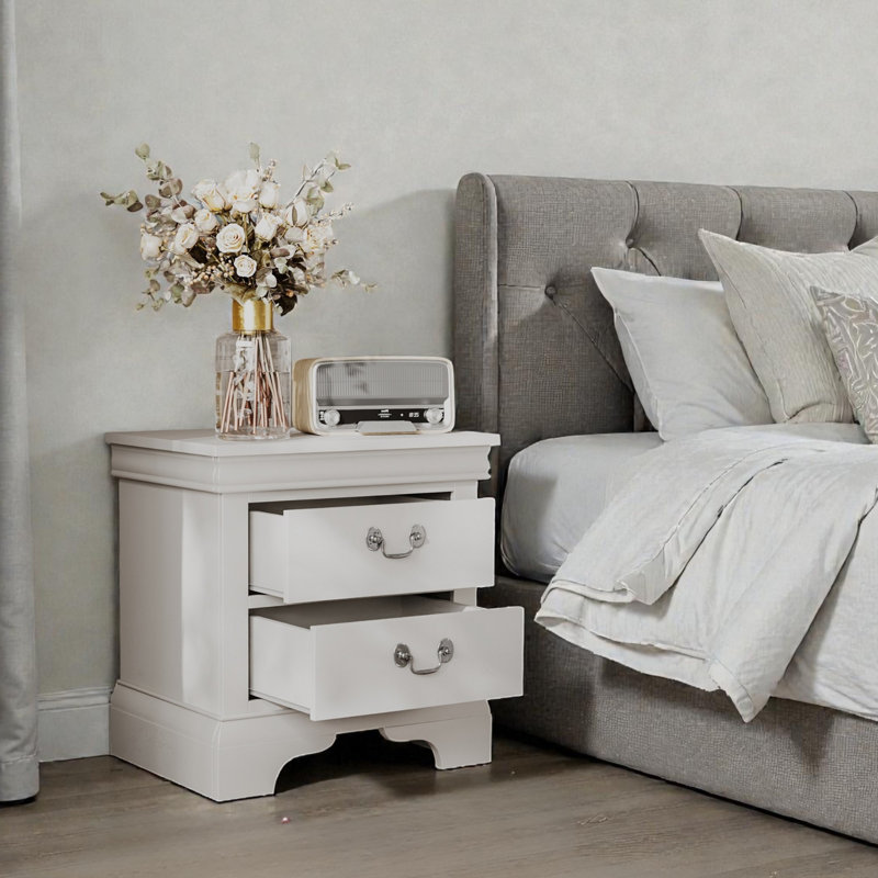 Table de chevet classique, Blanc