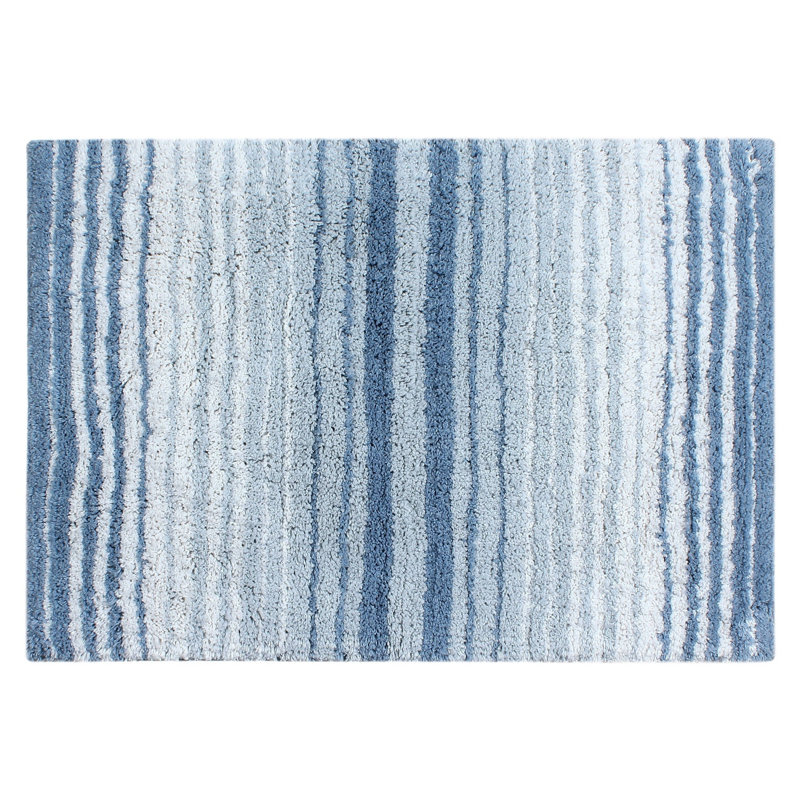 Griffie Plush 100 % Cotton Bath Rug, Single - 17" L x 24" W, Blue