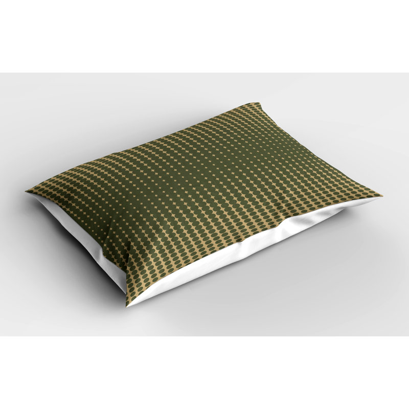 Olive Green and Pale Brown Microfiber Pillow Shams 2 Pack