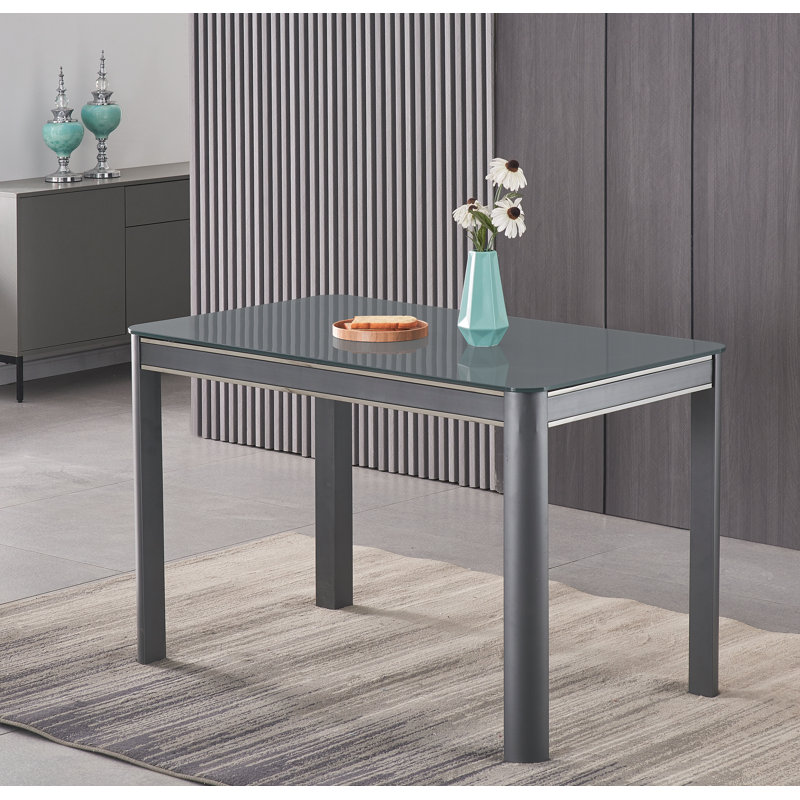 Brid Metal Base Dining Table, Grey