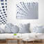 Mosaïque de carrés bleus - coussin imprimé abstrait