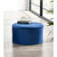 Rasch 56cm Wide Velvet Round Solid Colour Ottoman with Storage-359845976