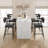 Bar Stools Set of 4 with Armrests, Counter Height Bar Stools Set with Footrest & Soft Back, Metal Barstools Set with Wide Upholstered Seat for Kitchen Islands, Counter Bars, Rustic Black-198758502-198758500