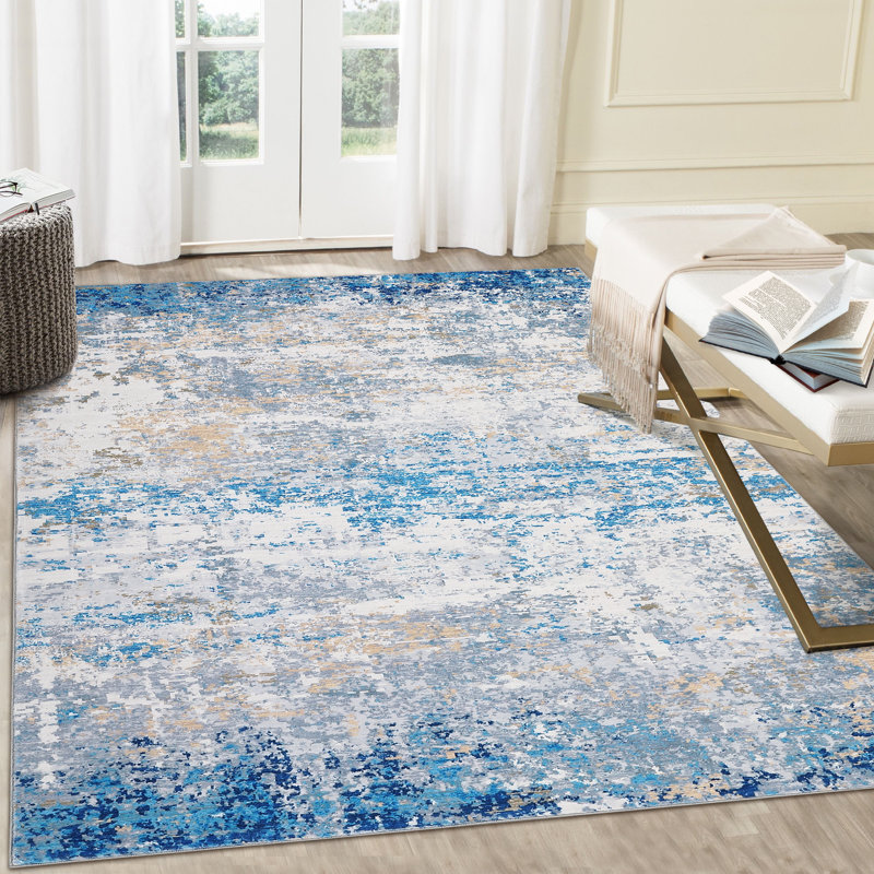 Abstract Machine Printed Area Rug, Rectangle 120 x 170 cm