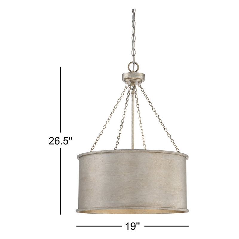 Soho 6-Light Chandelier, Patine argenté, Quatre lumières, H 26,5 po x l 19 po x P 19 po