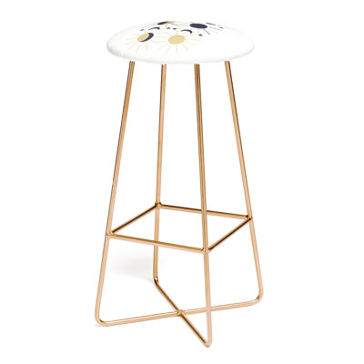 Emanuela Upholstered Counter Stool with Metal Frame