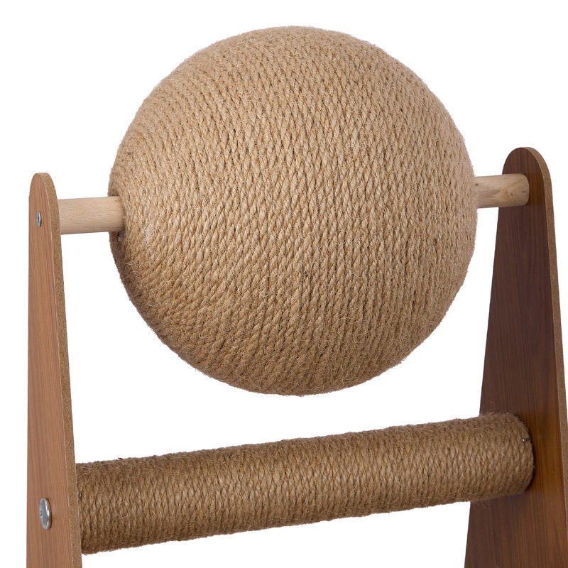 L-Shaped Cat Scratcher with Cat Scratching Ball
