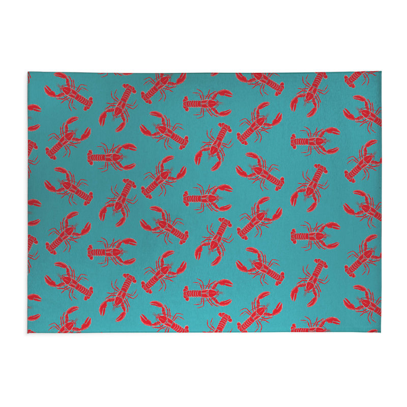 Tapis de bureau léger antidérapant Lobster, Bleu sarcelle clair, L 60 po x P 36 po