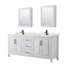 Ensemble de meuble-lavabo double 80 po avec dessus en quartz et miroir Daria-100481670-100481673-100501977