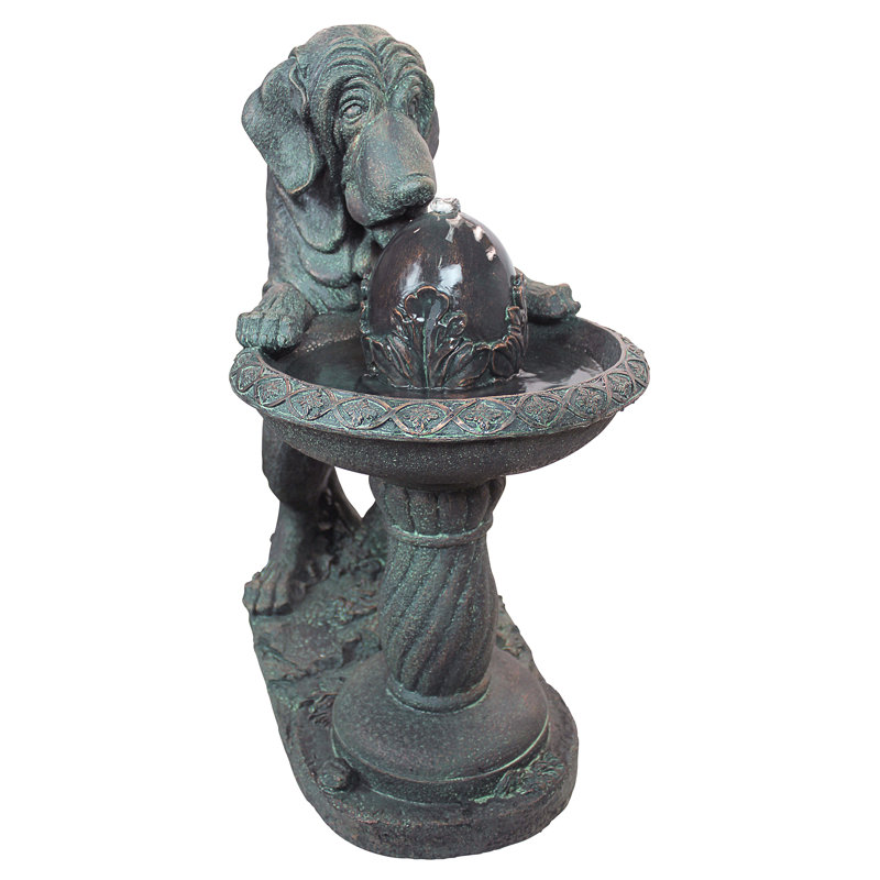 Dog's Refreshing Drink Resin Sculptural Fountain