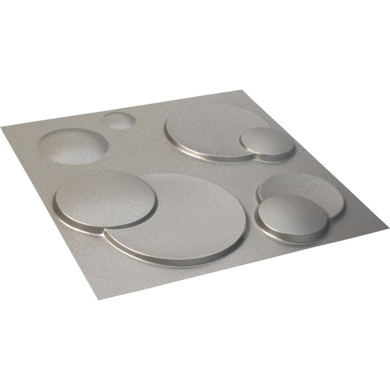 Panneau mural décoratif 3D FinuraWall l 19 5/8 po x H 19 5/8 po, UltraCover (couvre 2,67 pieds carrés), Acier foncé