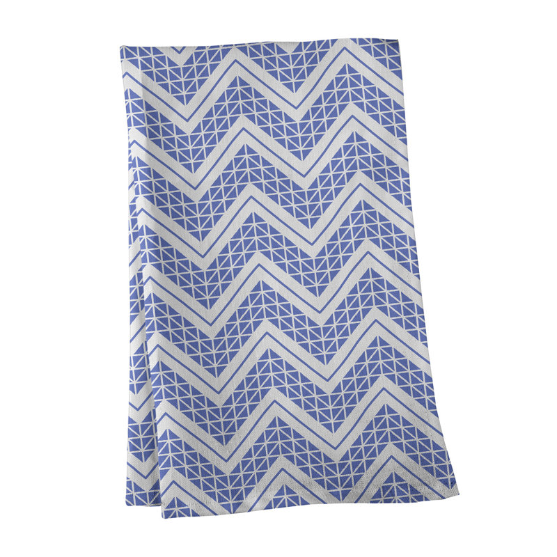 Stephenie Tea Towel Kitchen Towel, Light Purple/White/Gray, Cotton Twill