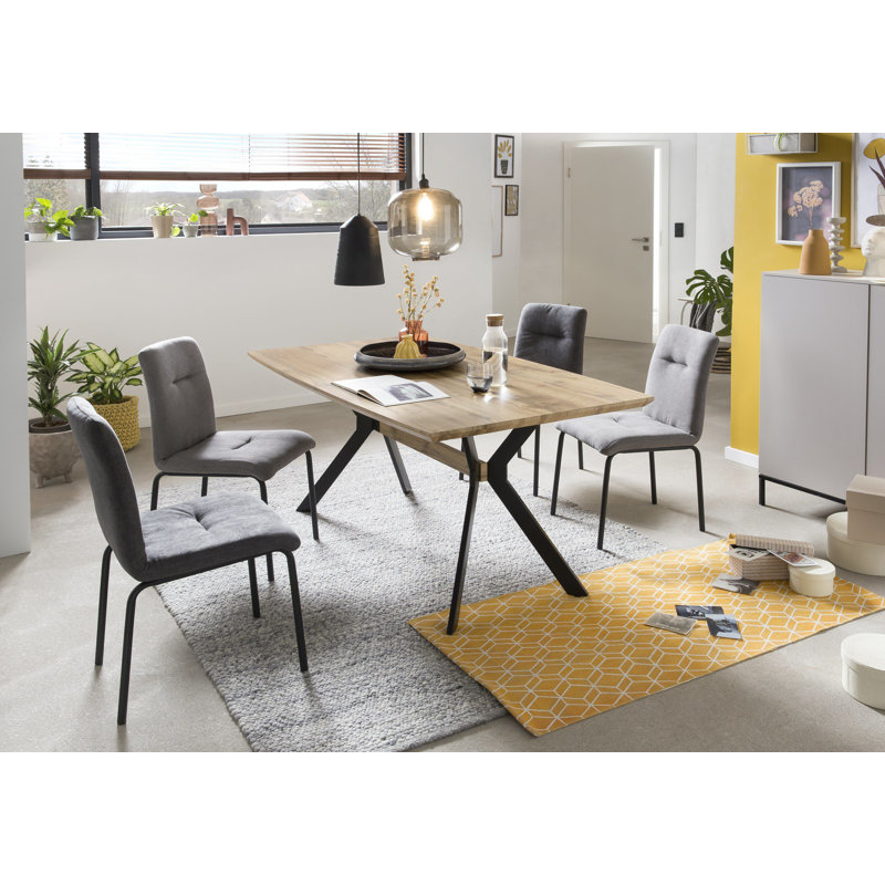Allesia Rectangular Dining Table with Steel Base, 78cm H x 160cm L x 90cm W