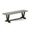 L'ensemble de table de salle à manger 6 pièces comprend une table de cuisine en ciment, un banc de salle à manger et 4 chaises rembourrées en tissu de lin noir avec dossier haut - finition noire brossée-157238306-230579452-157238335