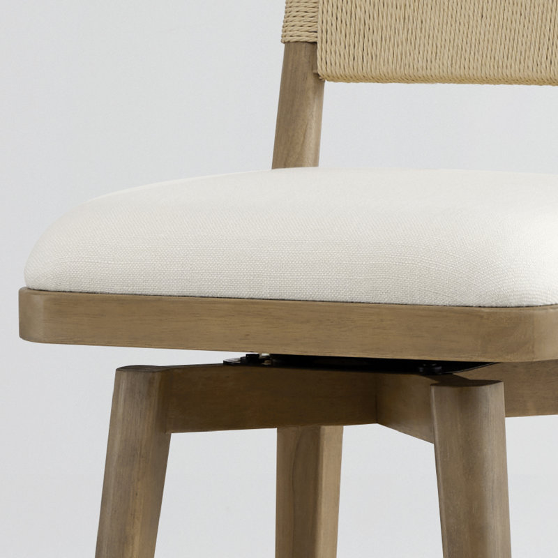 Pratyush Swivel Upholstered 27'' Counter Stool , Beige