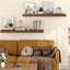 29.5cm Deep Floating Shelves, 60cm Floating Wall Shelves, Wooden Vintage Brown Storage Set of 2