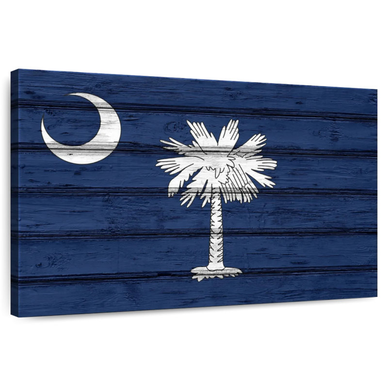 Borges Wood Style South Carolina Flag, 16" H x 24" W