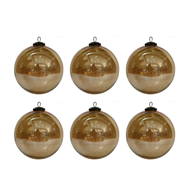 Ornement boule en verre, Doré
