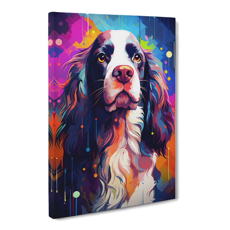 English Springer Spaniel Futurism No.2 - Wrapped Canvas Print, 50cm H x 35cm W x 3cm D