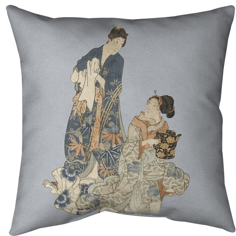 Coussin wellspring of amour, Bleu, Bourre en polyester, Faux lin