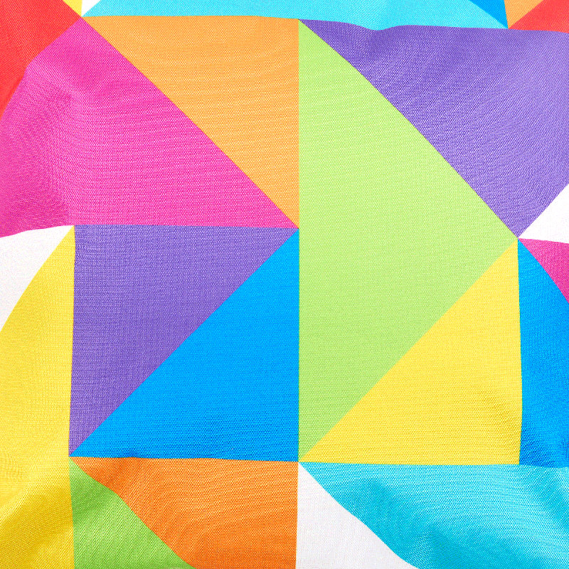 Bean Bag Bazaar Geometric Print Indoor-Outdoor Cushion, Technicolour
