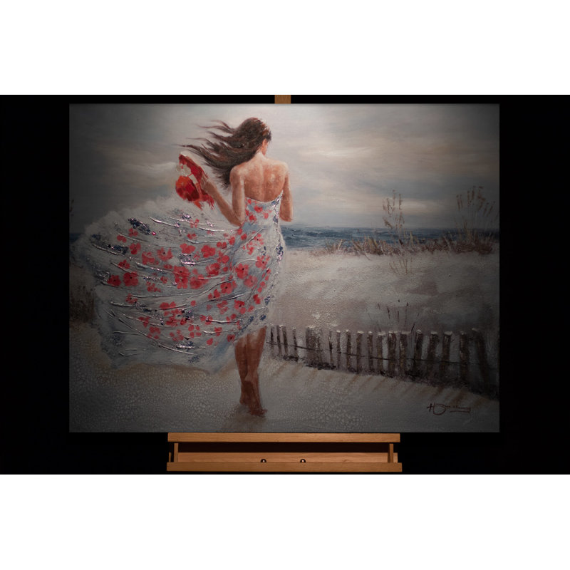 Hand -painted acrylic painting of enveloping wind