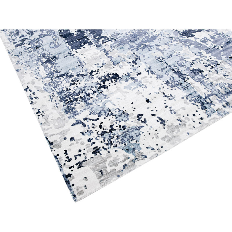 Abstract Area Rug in Blue, Rectangle 10' x 14'