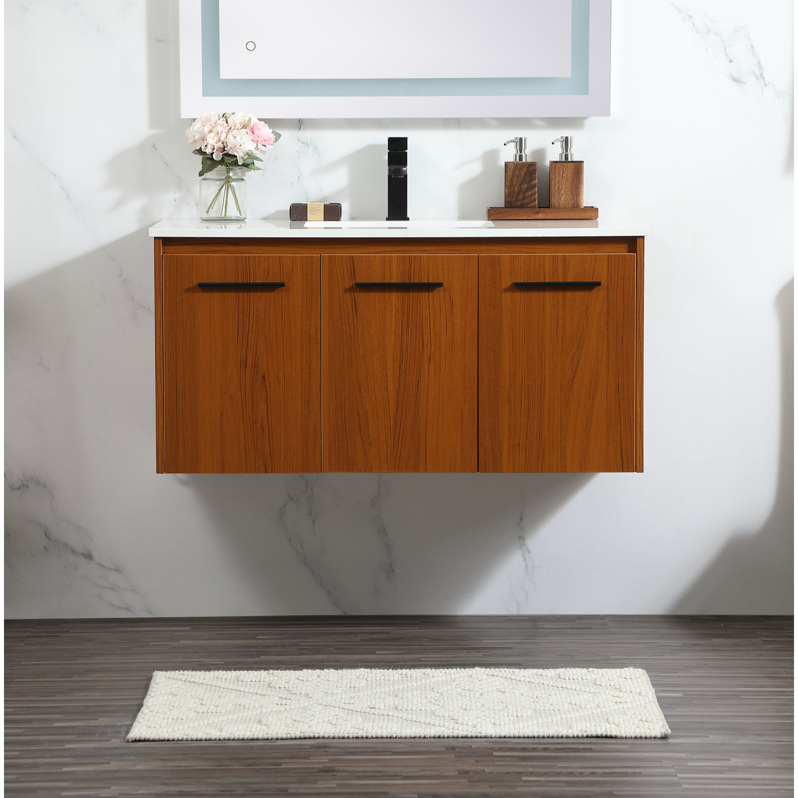 Goodfellow 39.76'' Single Bathroom Vanity, Teak