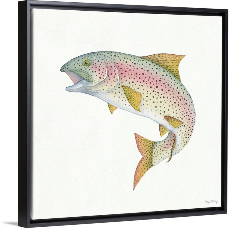 «Gone Fishin Rainbow», reproduction d'art sur toile, H 32 po x l 32 po x P 1,75 po, Cadre flottant noir