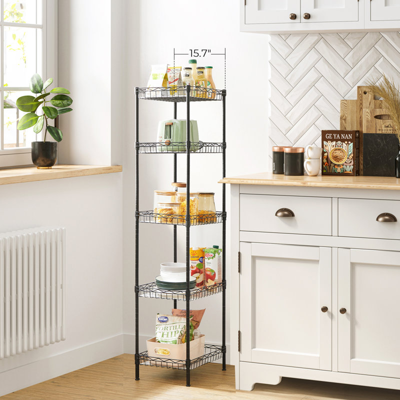 Amasya 40 cm W Adjustable Height Shelving Unit, Black