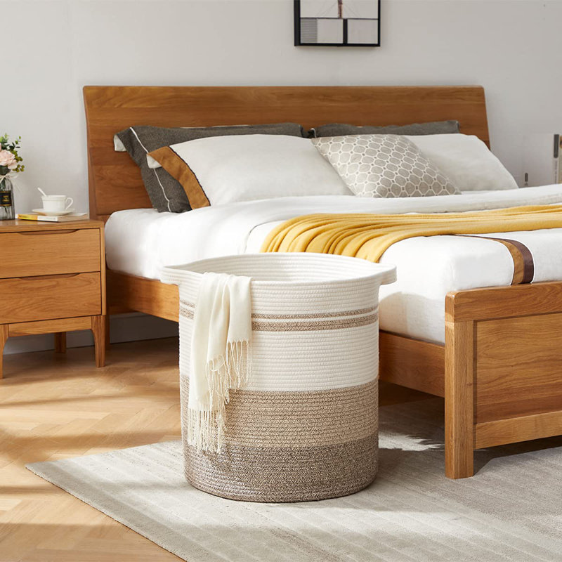 80L Laundry Baskets Hamper With Handles,Decorative Basket For Living Room,Woven Storage Basket