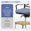 Tabouret de bar pivotant en aluminium coulé 29,92 po avec coussin Sunbrella Arhant-2021037731