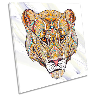 Lioness Tribal - Wrapped Canvas Print