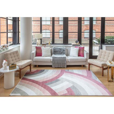 Vera Geometric Blushing Belle Area Rug