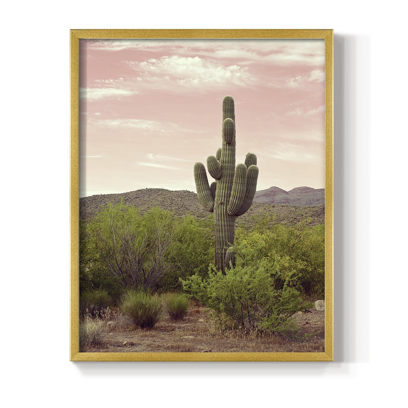 Arizona Desert, reproduction encadrée - bois massif, Or, H 10 po x l 8 po