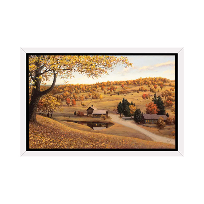 «Vermont Farm», reproduction de photo, H 40 po x l 60 po x 1,5 po, Cadre blanc