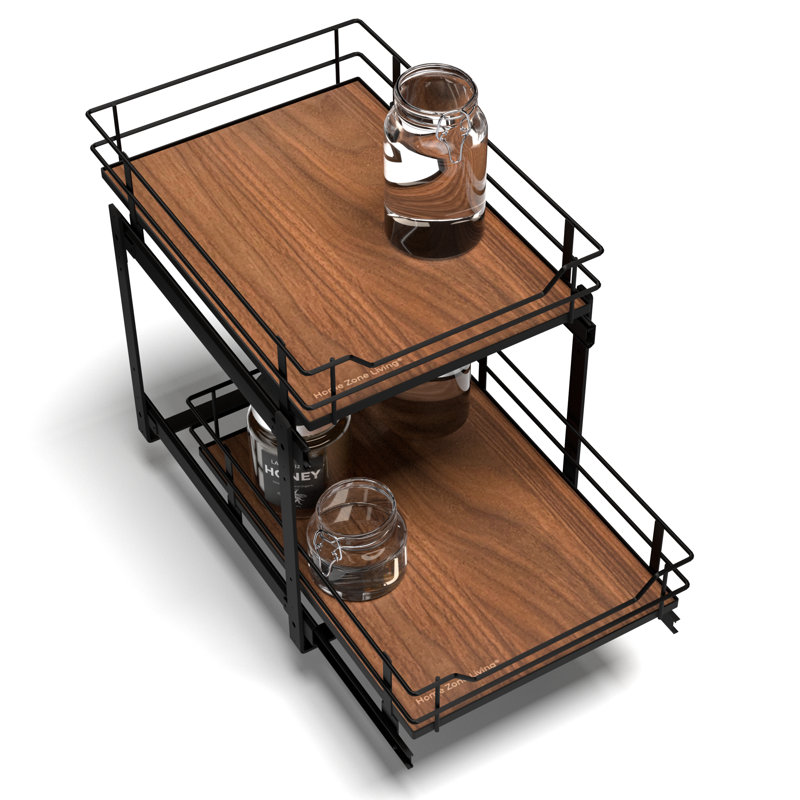 Tiroir de rangement pour garde-manger, Argenté / Brun, L 7,4 po x P 20,7 po
