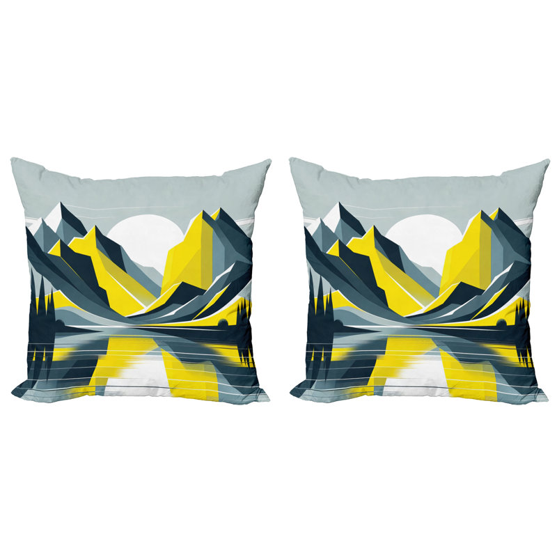sd1076_Ambesonne Lake, housse de coussin décoratif, H 16 po x l 16 po