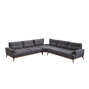 Velvet L-Shaped Sectional Right Hand Facing
