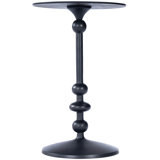 Zora Distressed Iron Pedestal Side Table