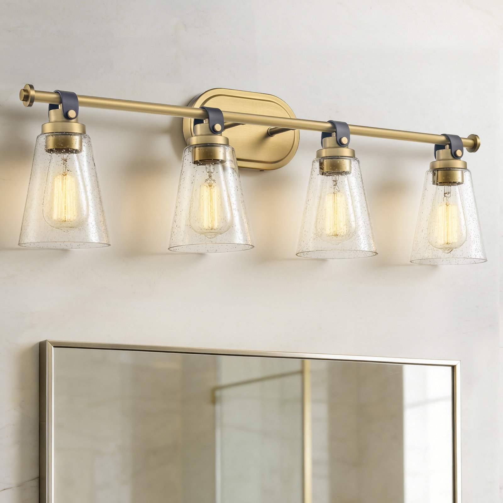 Alysa Vanity Light, Brushed Gold, 4 Lights