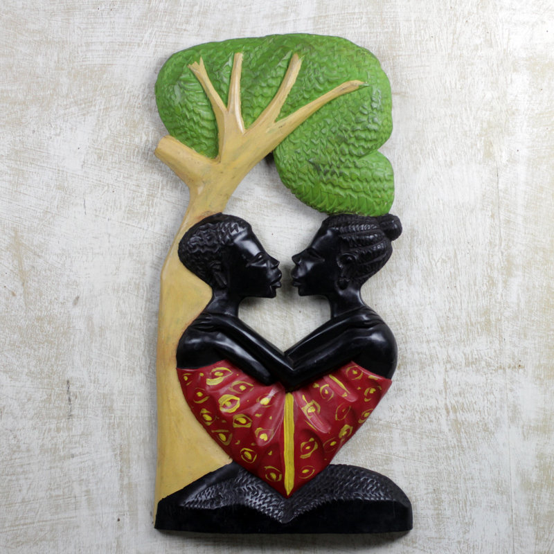 Décoration murale en bois « embrassant amoureux »