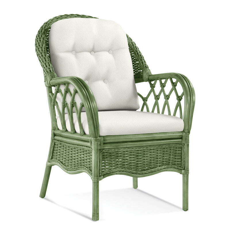 Chaise avec accoudoirs rembourrée Everglade, Tissu performance bleu clair 0851-55, Céleri