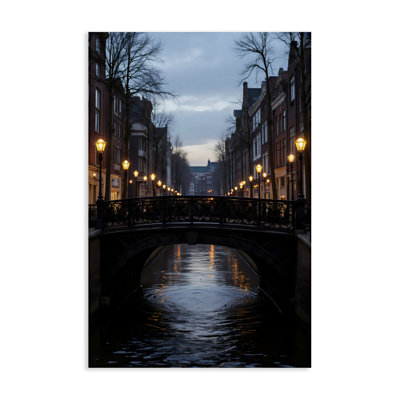 Lantern Light over Quiet Canal Canvas, design by Creative Studio