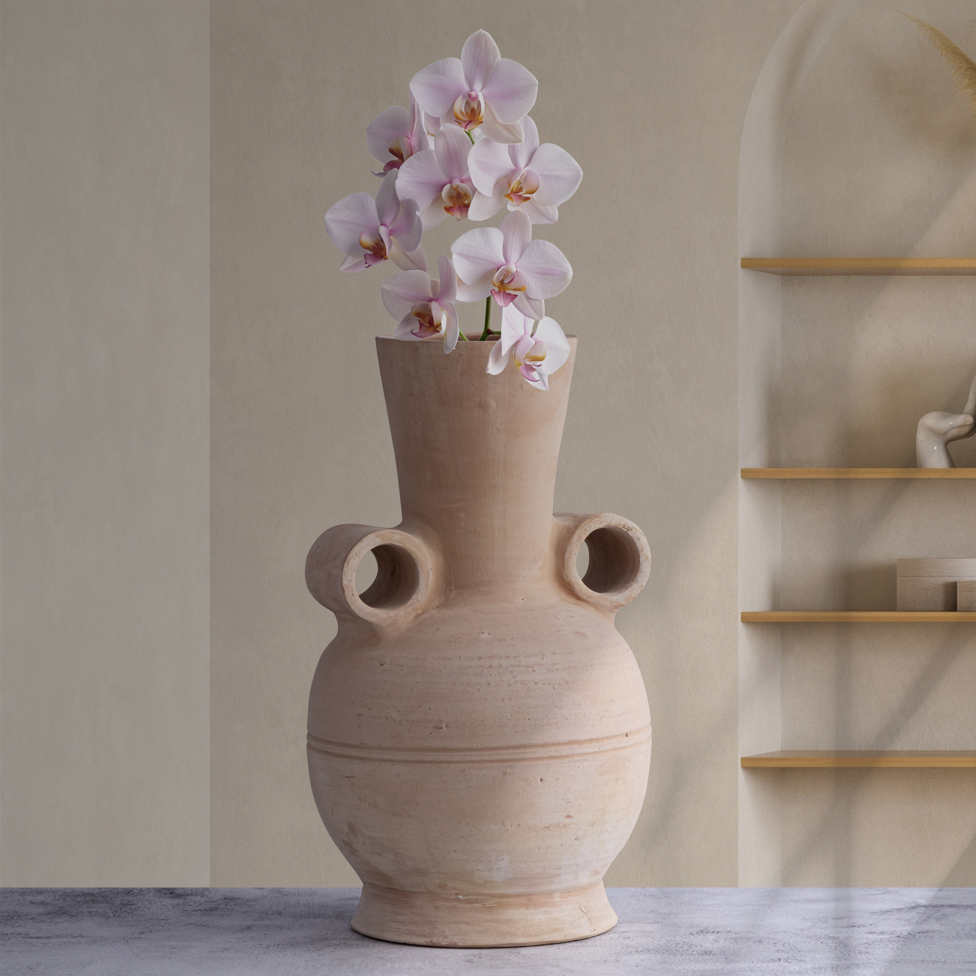 Terracotta Vase Dia 8.25" X 15"H, 11.5" H x 6.25" W x 6.25" D