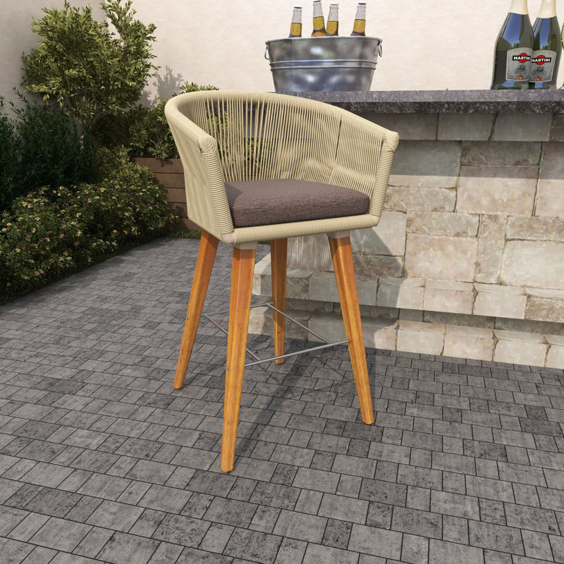 Tabouret de bar d'extérieur avec coussin Capps