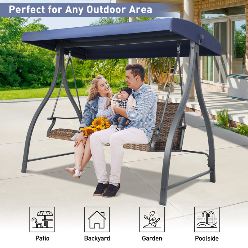 With Canopy Walmart Person Swing Gymax Walmart Patio Swings With