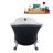 55" Streamline Clawfoot Soaking Acrylic Bathtub With Drain, Clawfeet, and Bamboo Tray-66366763-66366766
