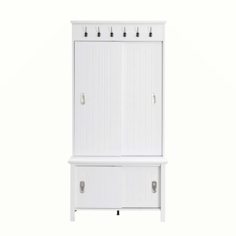 Banc de rangement pour chaussures autoportant, Blanc