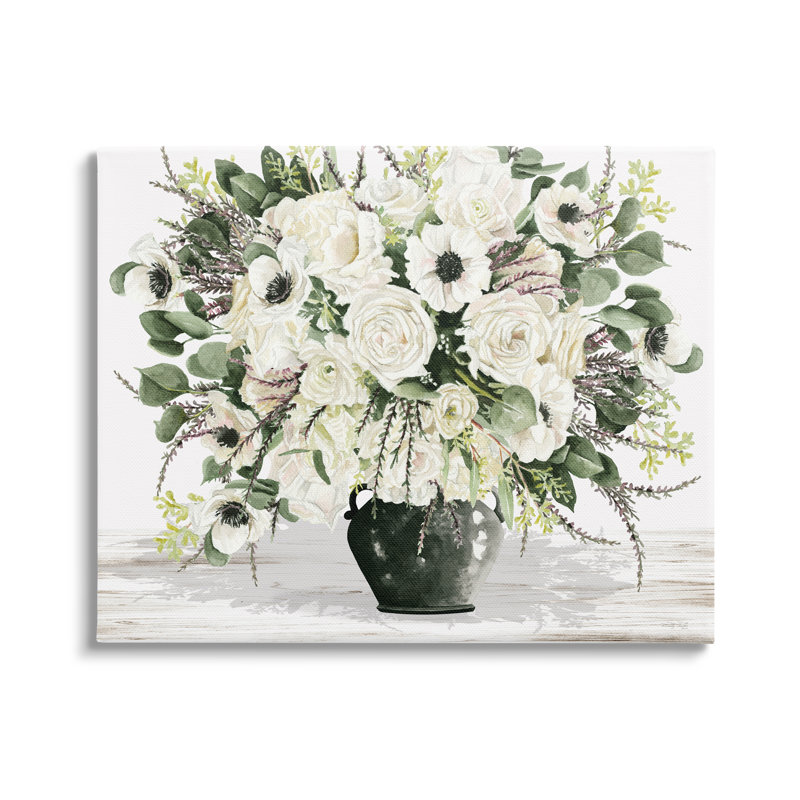 «White Blooming Blossoms On Canvas» par Cindy Jacobs, reproduction, H 30 po x l 40 po x P 1,5 po